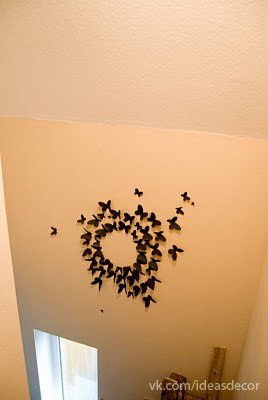 Композиция из бумажных бабочек украсит любую стену