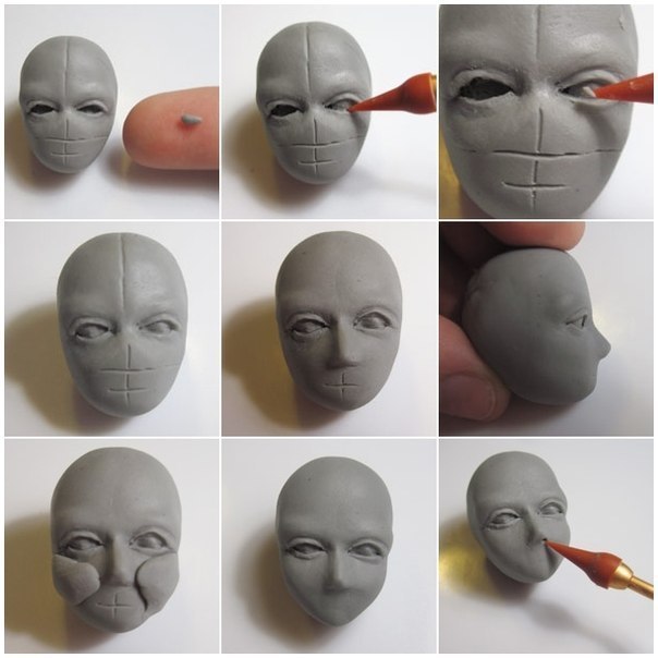 Как лепить лицо из полимерной глины