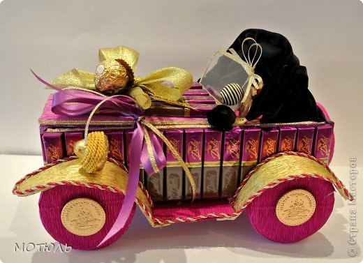 Машинка из шоколада для подарка. МК