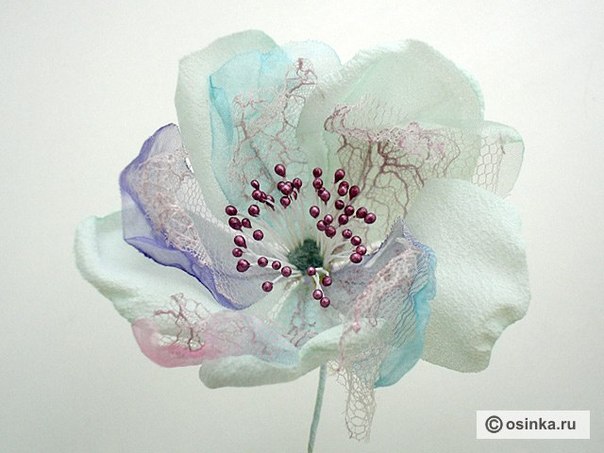Фантазийный цветок из ткани своими руками. Мастер-класс