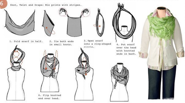6 оригинальных способов завязывать шарф.