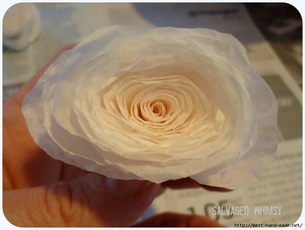 Спиральные розы из кофе-фильтров от Erin, США. Просто чудо! Мастер-класс