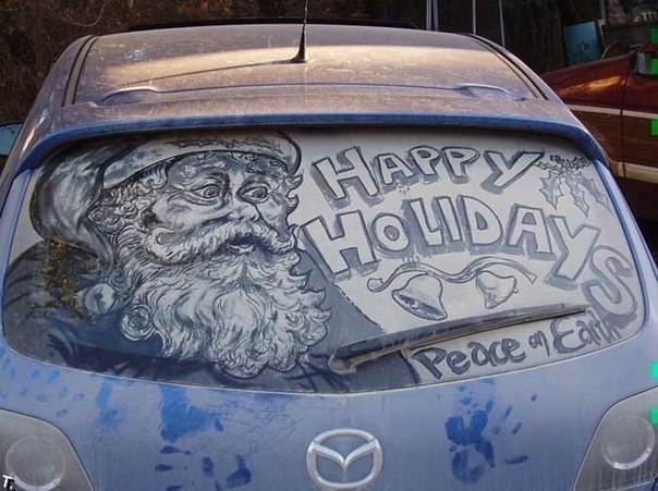 Рисунки на грязных автомобилях как искусство