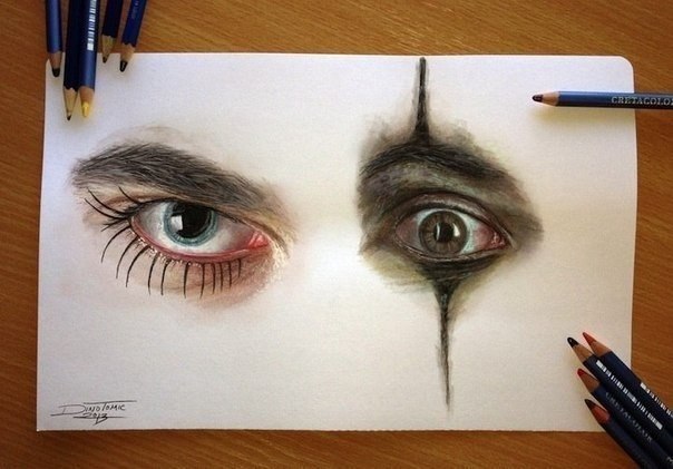Гиперреалистичные рисунки глаз