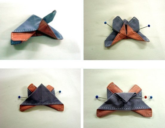 Бабочка из ткани в технике оригами