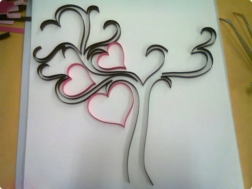 «Сердечное» дерево в технике квиллинг