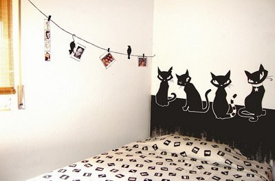 Идея декора стен: всем любителям кошек посвящается! ;)