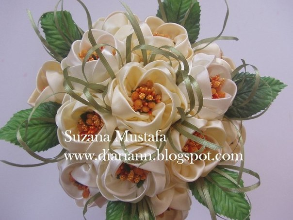 Цветы из шелковых лент от Suzana Mustafa