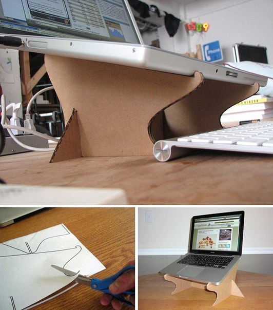 Подставка для ноутбука из картона.